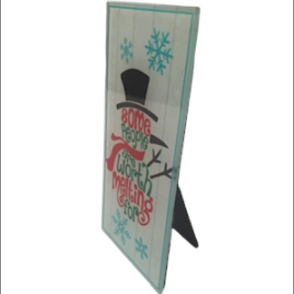 🆕☃️New Glass Snowman Plaque - Picture 2 of 8